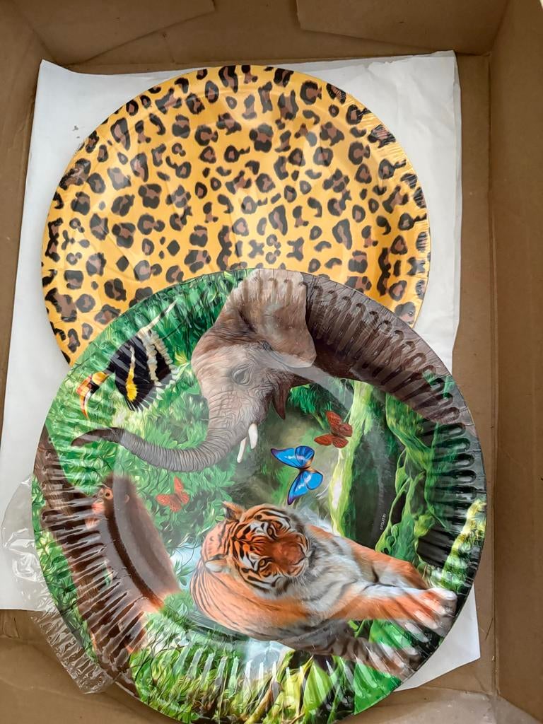 Diverse Versiering: Safari en Luipaard Thema Borden, Ophalen of Verzenden, Nieuw, Versiering, Verjaardag