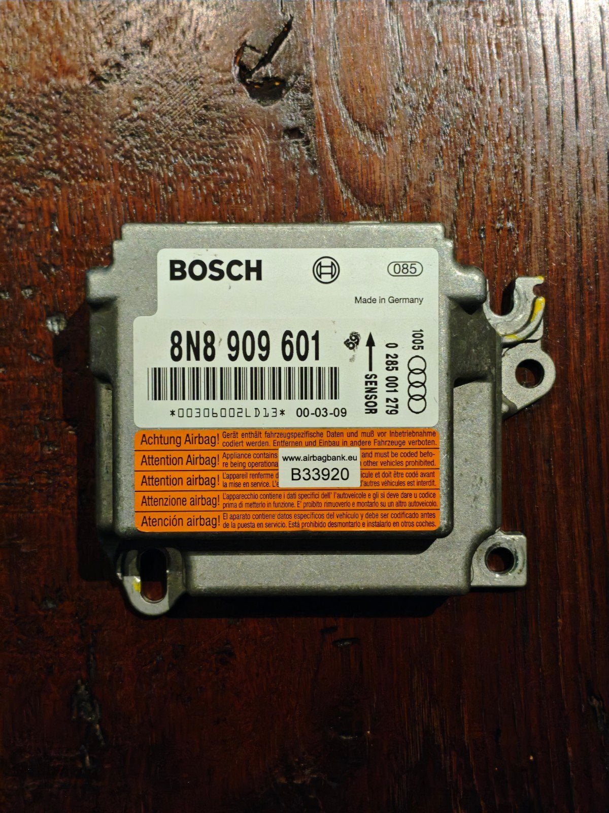 Airbag module voor Audi TT | Bosch 8N8 909 601, Auto-onderdelen, Ophalen of Verzenden, Gebruikt, Audi