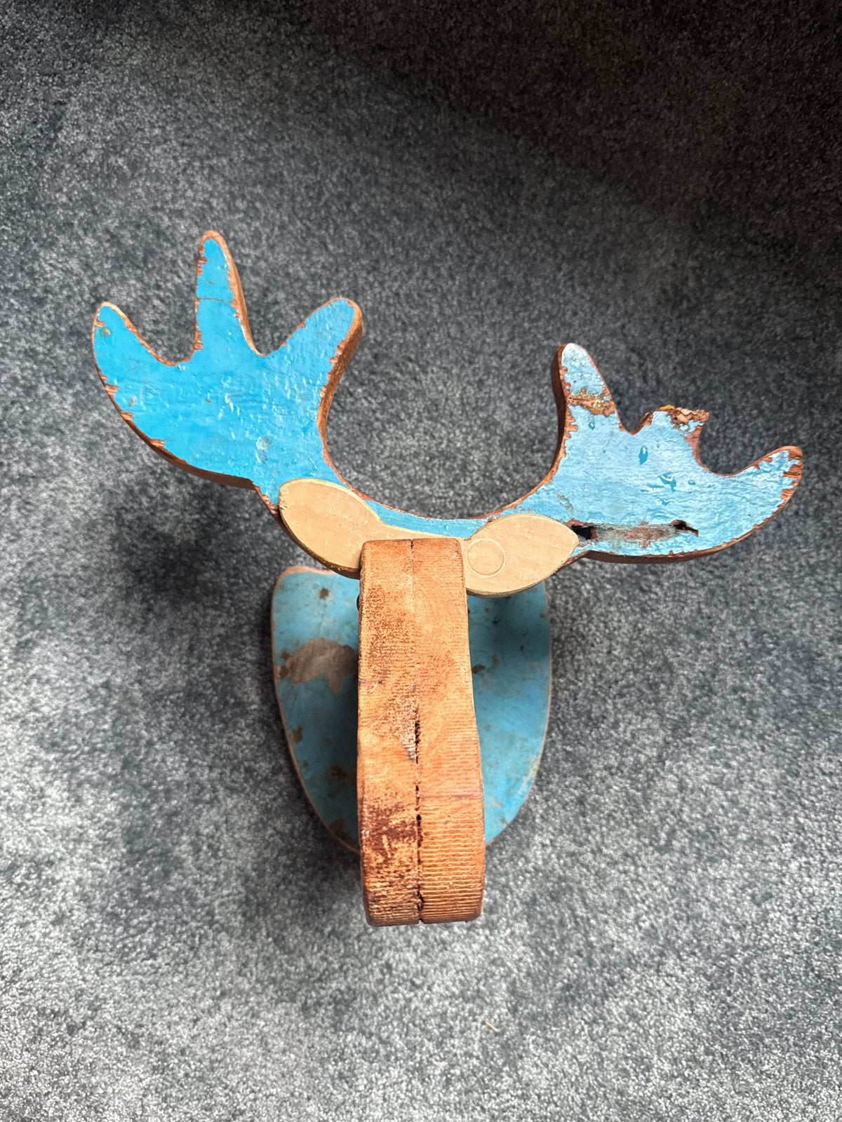 Vintage houten eland hoofd decoratie, Ophalen of Verzenden