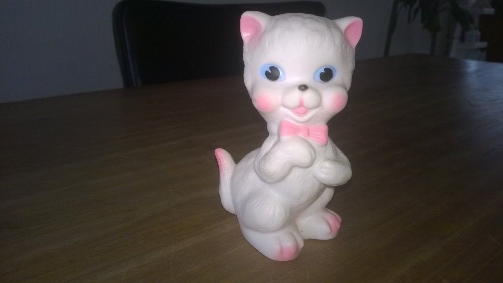 Vintage piepbeest poes oud speelgoed, Ophalen of Verzenden, Zo goed als nieuw