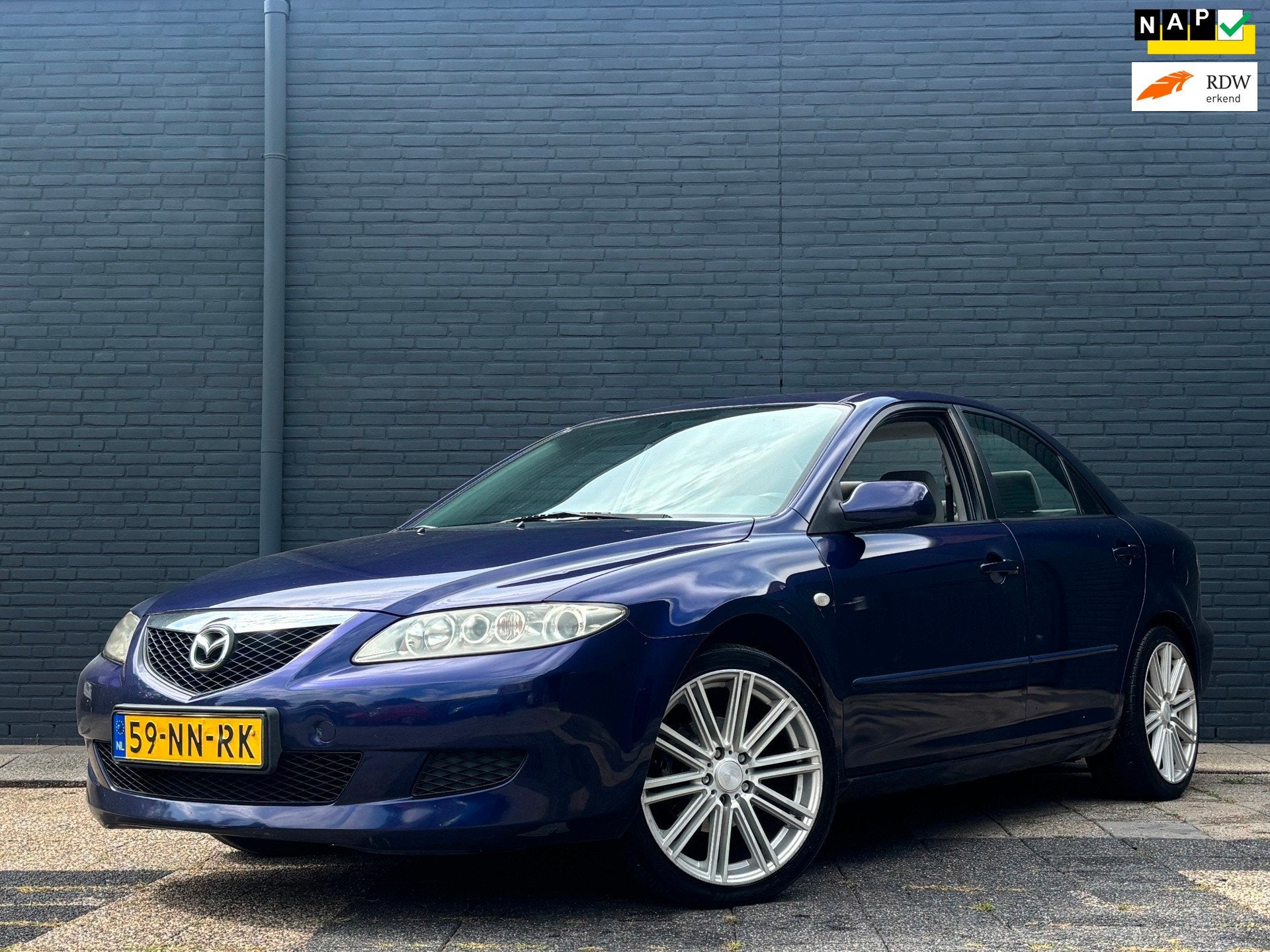 Mazda 6 1.8i Touring | Airco | Trekhaak | Elektrische Ramen, Stof, Gebruikt, 4 cilinders, Blauw