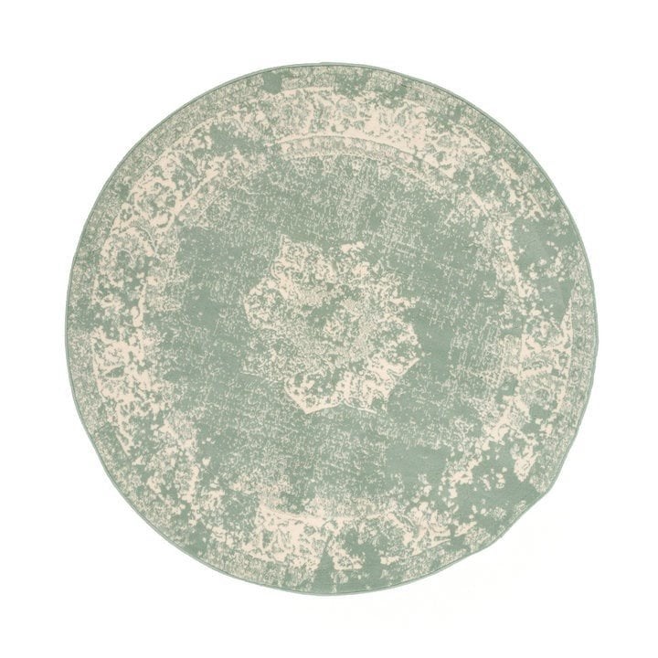 Rond vloerkleed. Groen,creme., Ophalen, Zo goed als nieuw, Groen, Rond