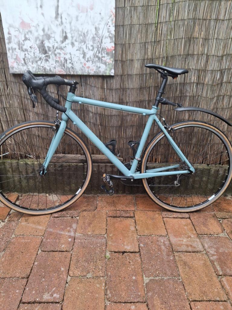 B'twin Lichtblauwe Racefiets, Fietsen en Brommers, Fietsen | Racefietsen, 28 inch, Gebruikt, Staal, Velgrem