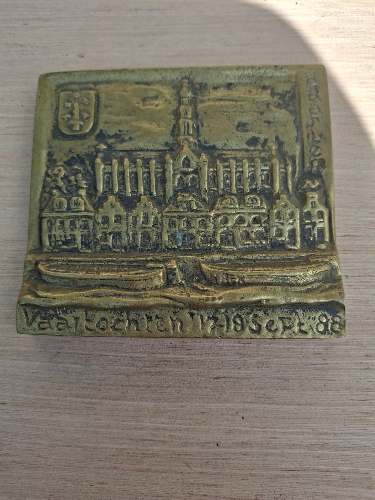 Bronzen plaquette Vaartocht Cochem 17-19 Sept '88, Ophalen of Verzenden