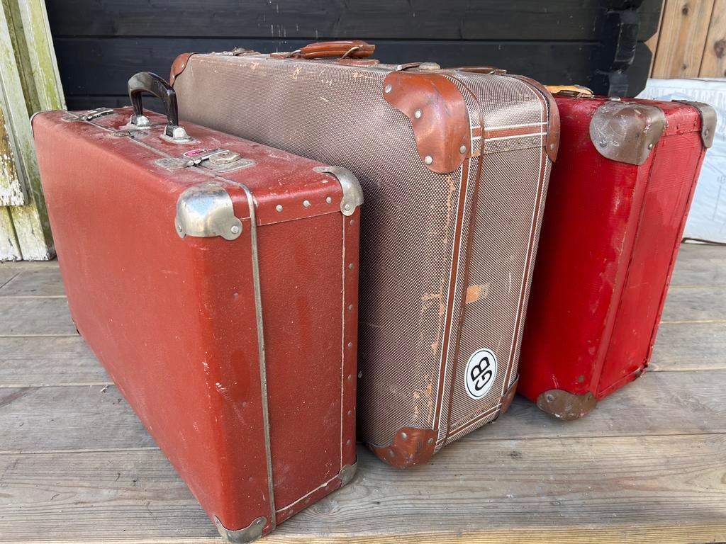 3 koffers - vintage, Antiek en Kunst, Ophalen
