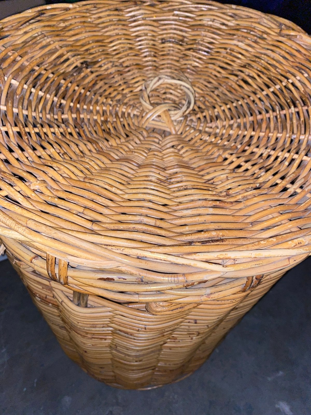 Rotan mand met deksel - grote formaat en 1 kleine, Ophalen, Gebruikt, Met deksel, Mand