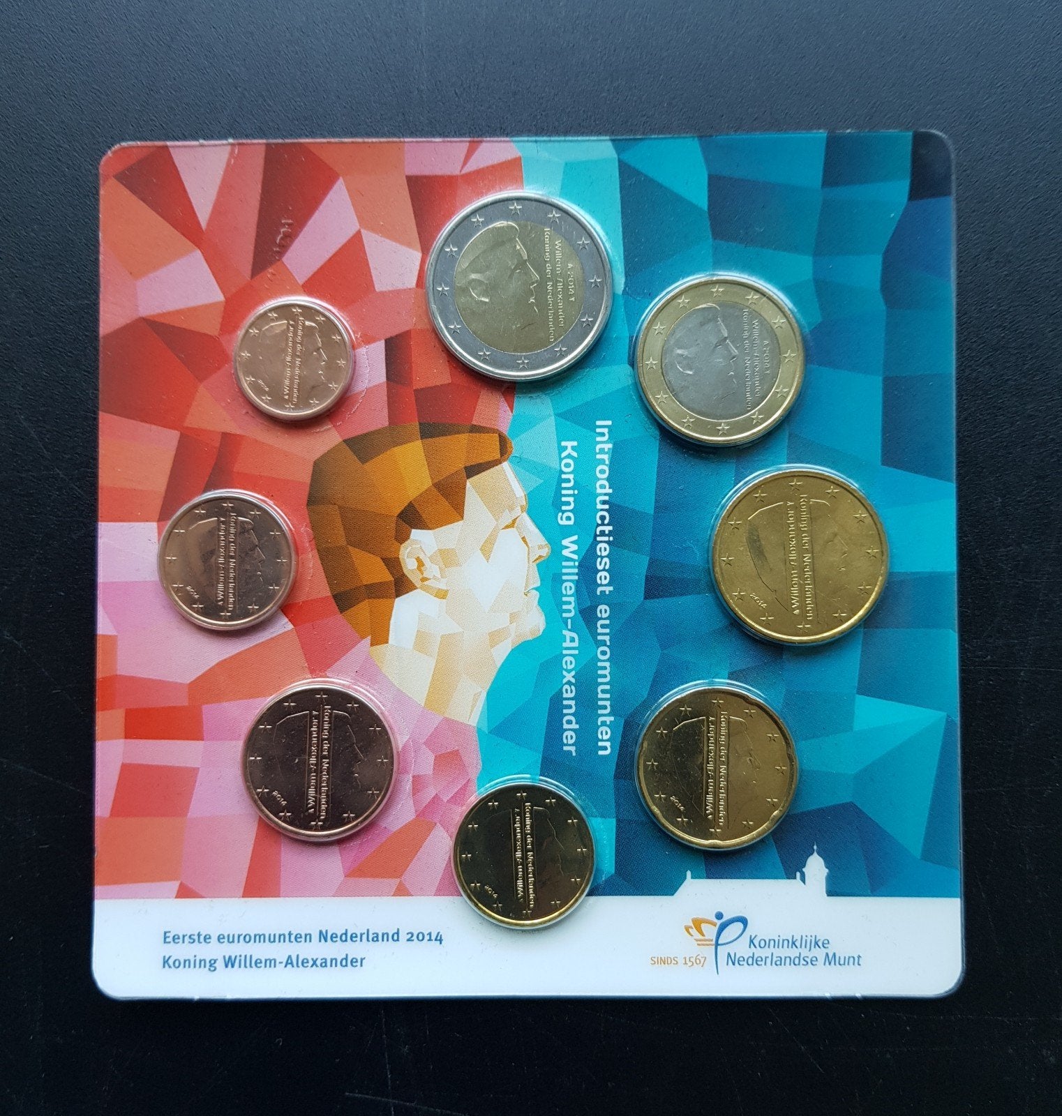 Euromunten set Nederland 2014 UNC in Blister Willem Alexande, Ophalen