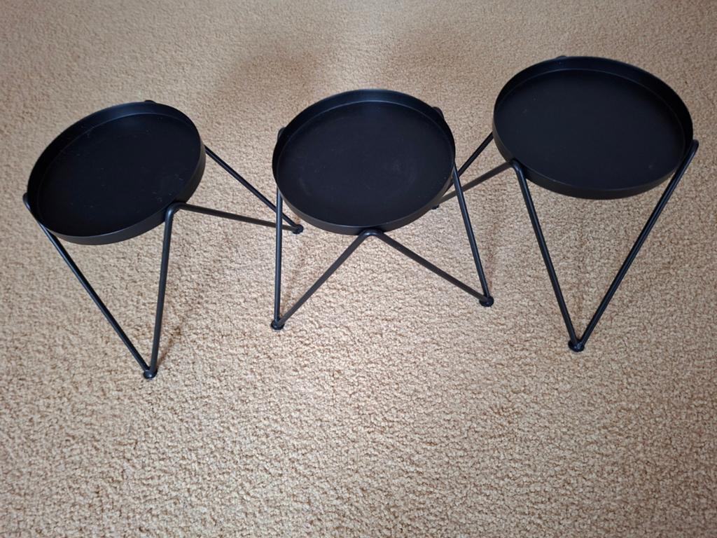 3 planten etagere's voor op vensterbank., Huis en Inrichting, Tafels | Bijzettafels, Ophalen, Minder dan 55 cm, Metaal of Aluminium