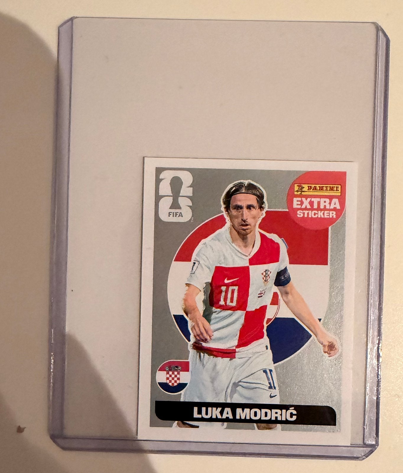 Panini WK2026 Luka Modric extra sticker silver, Ophalen of Verzenden, Zo goed als nieuw, Buitenlandse clubs, Poster, Plaatje of Sticker