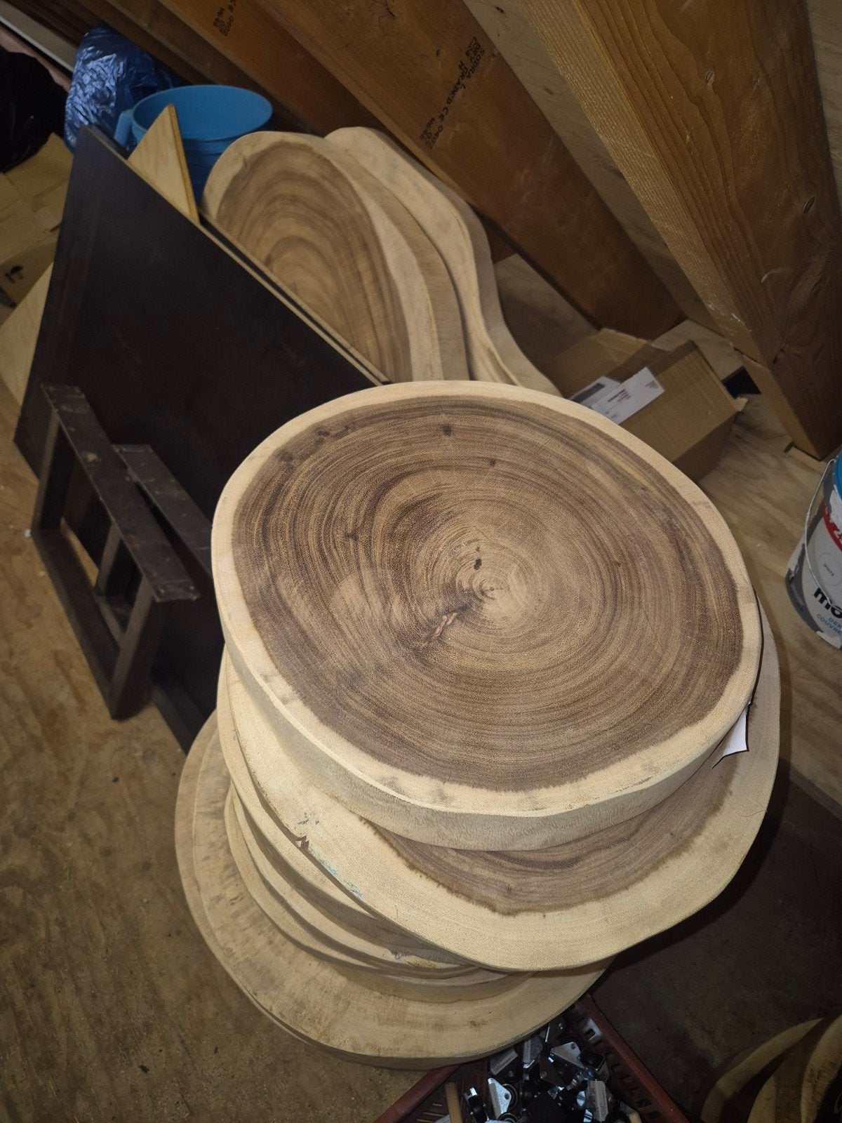 Ronde 37cm doorsnee suar hout., Minder dan 25 mm, Overige typen, Nieuw, Ophalen of Verzenden