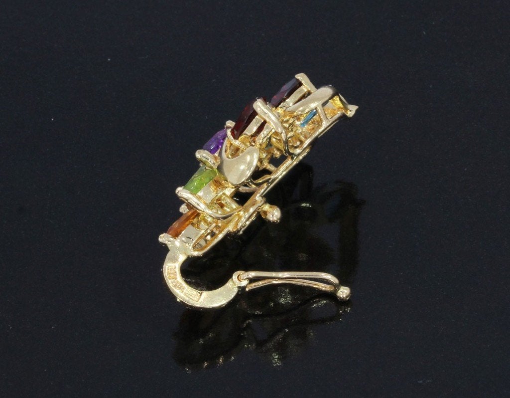 Aquamarijn Amethist Citrien diamant 14k hanger ketting goud, Voordeelsieraden, Verzenden, Zo goed als nieuw, Info@voordeelsieraden.nl
