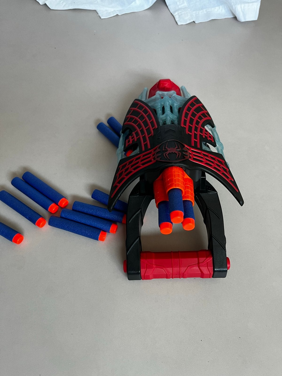 Nerf Spiderman Web Shooter Blaster met Darts, Ophalen of Verzenden, Gebruikt, Jongen of Meisje