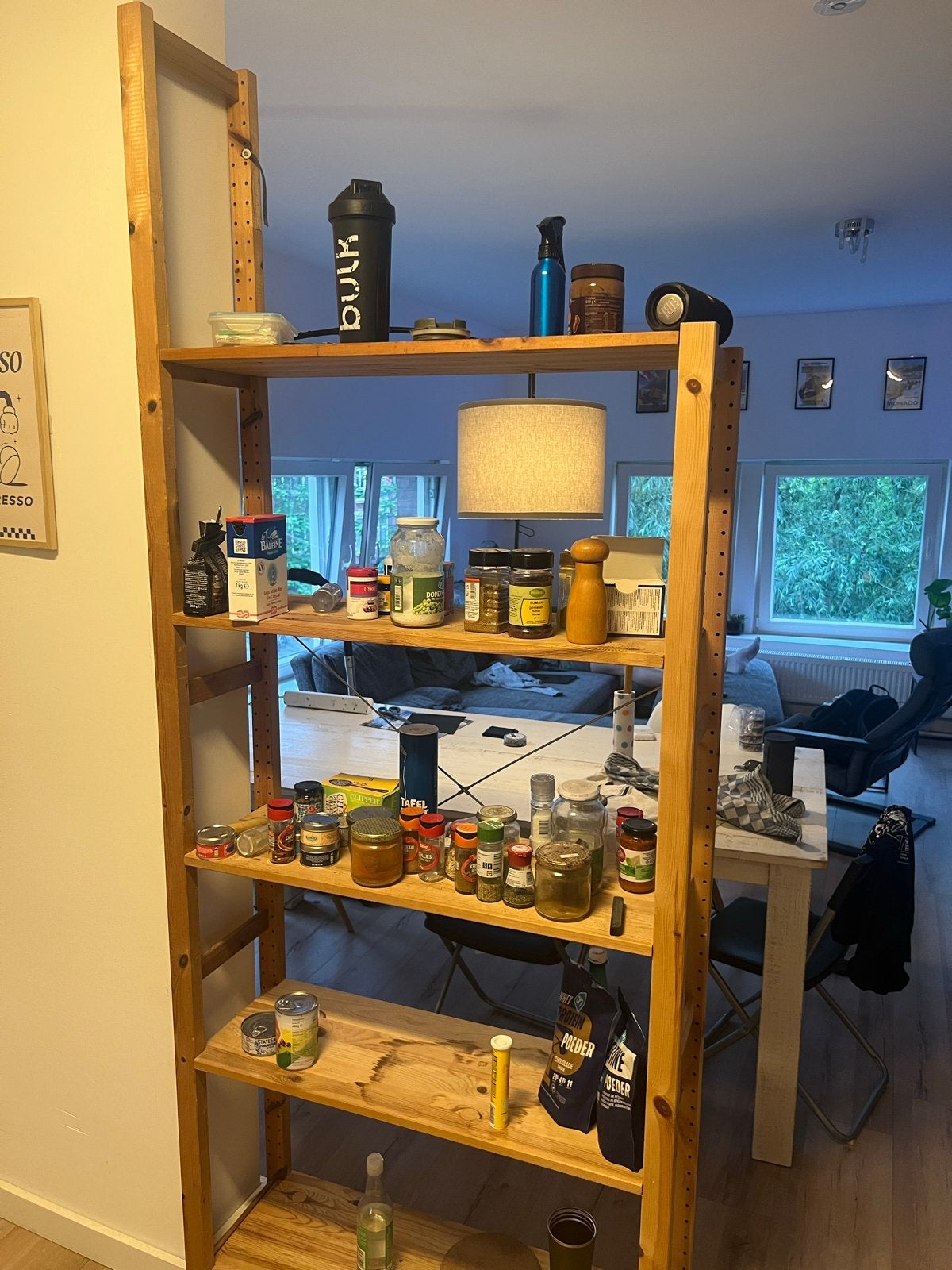 IKEA Ivar stellingkast, geolied hout, 226cm en 180cm, Ophalen, Met plank(en), Gebruikt, 200 cm of meer