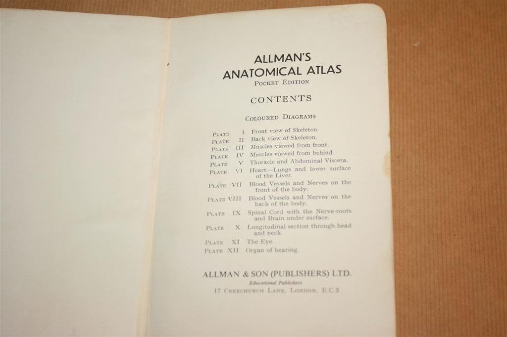 Allmans Anatomical Atlas — Kleurenplaten Vintage 1939, Ophalen of Verzenden, Gelezen, Natuurwetenschap