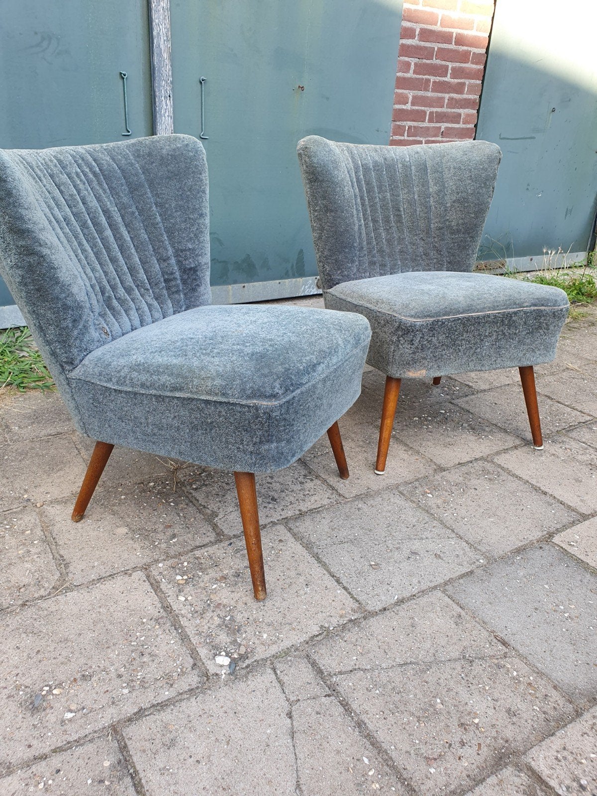 Twee  Vintage Clubfauteuis, Ophalen, Gebruikt, Sixties, 75 tot 100 cm