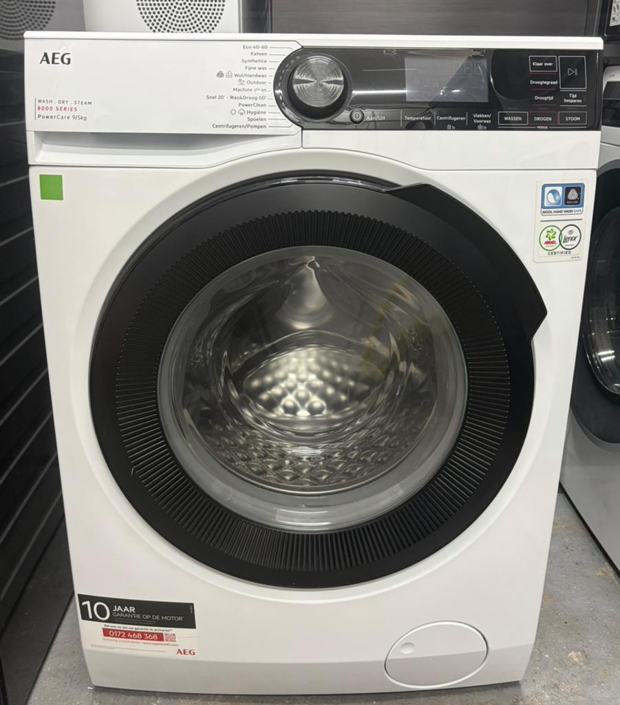 AEG Was-droogcombinatie 9/5KG 1600 toeren LWR8596, Ophalen of Verzenden, Zo goed als nieuw, 85 tot 90 cm