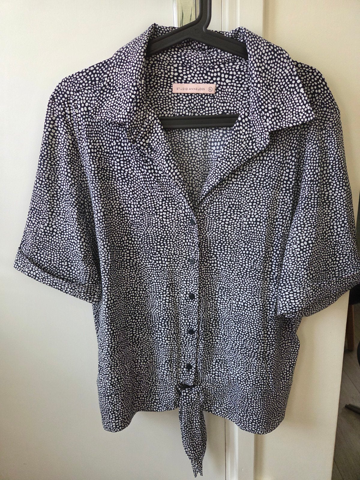 Zwarte witte blouse van studio anneloes, Studio Anneloes, Zwart, Maat 46/48 (XL) of groter, Ophalen of Verzenden