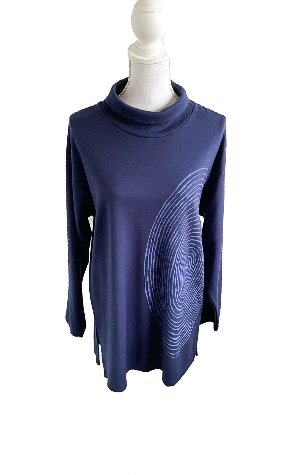 Nanso blauwe sweater met vingerafdruk print S, Kleding | Dames, Maat 38/40 (M), Blauw, Ophalen of Verzenden, Gedragen