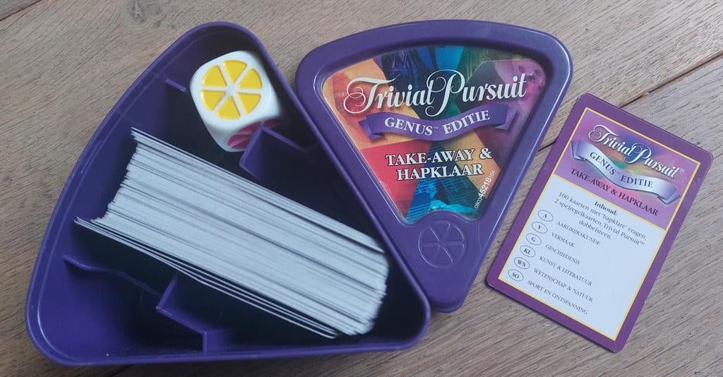 Trivial Pursuit Genus Editie Take-Away en Hapklaar, Hobby en Vrije tijd, Gezelschapsspellen | Bordspellen, Vijf spelers of meer