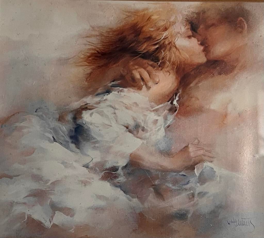 Romantisch schilderij ‘passionate’ van Willem Haenraets, Ophalen of Verzenden