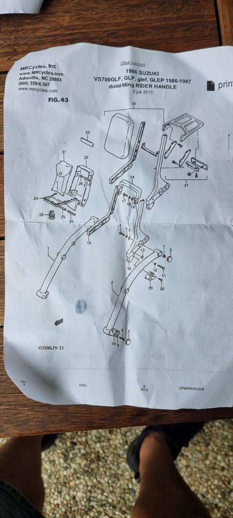 Suzuki intruder VS700GLF  +/- 1986 richting aanw duozitting, Ophalen of Verzenden, Gebruikt