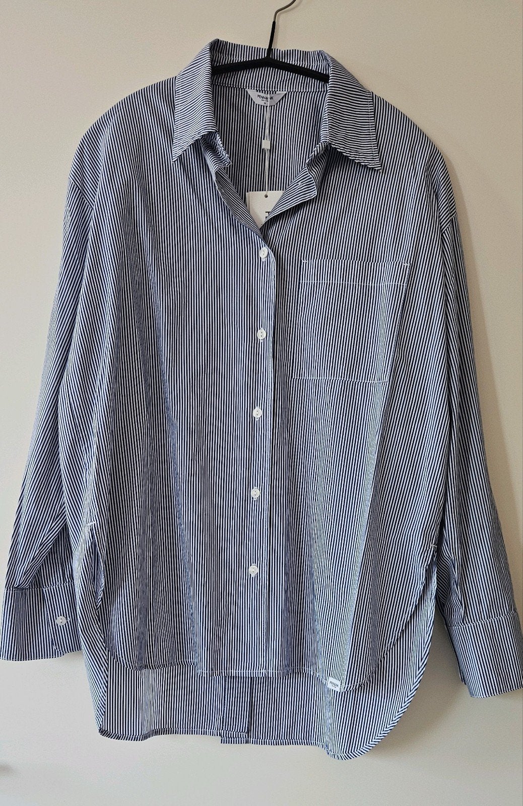 Penn and Ink lange bloes, nieuw, maat 36, blauw wit streepje, Penn & Ink, Blauw, Nieuw, Ophalen of Verzenden