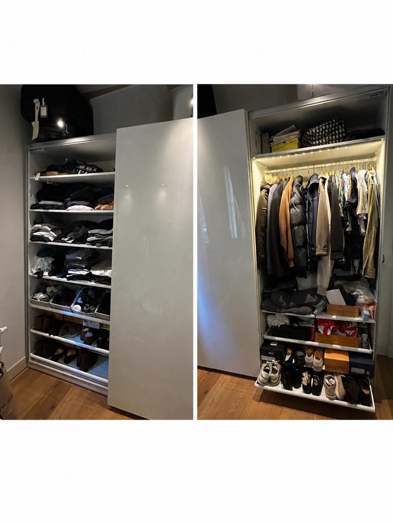IKEA PAX kledingkast wit hooggla, Huis en Inrichting, Ophalen, Zo goed als nieuw, 50 tot 75 cm, 200 cm of meer