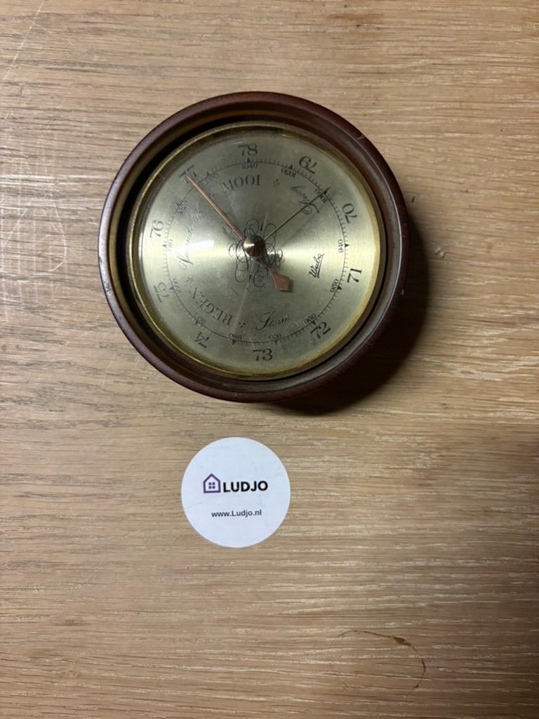 Barometer / weerstation in houten behuizing, Z, Gebruikt, Z, Barometer
