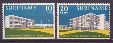 Suriname NVPH nr 388/9 postfris Diaconessenhuis 1962, Ophalen of Verzenden, Postfris