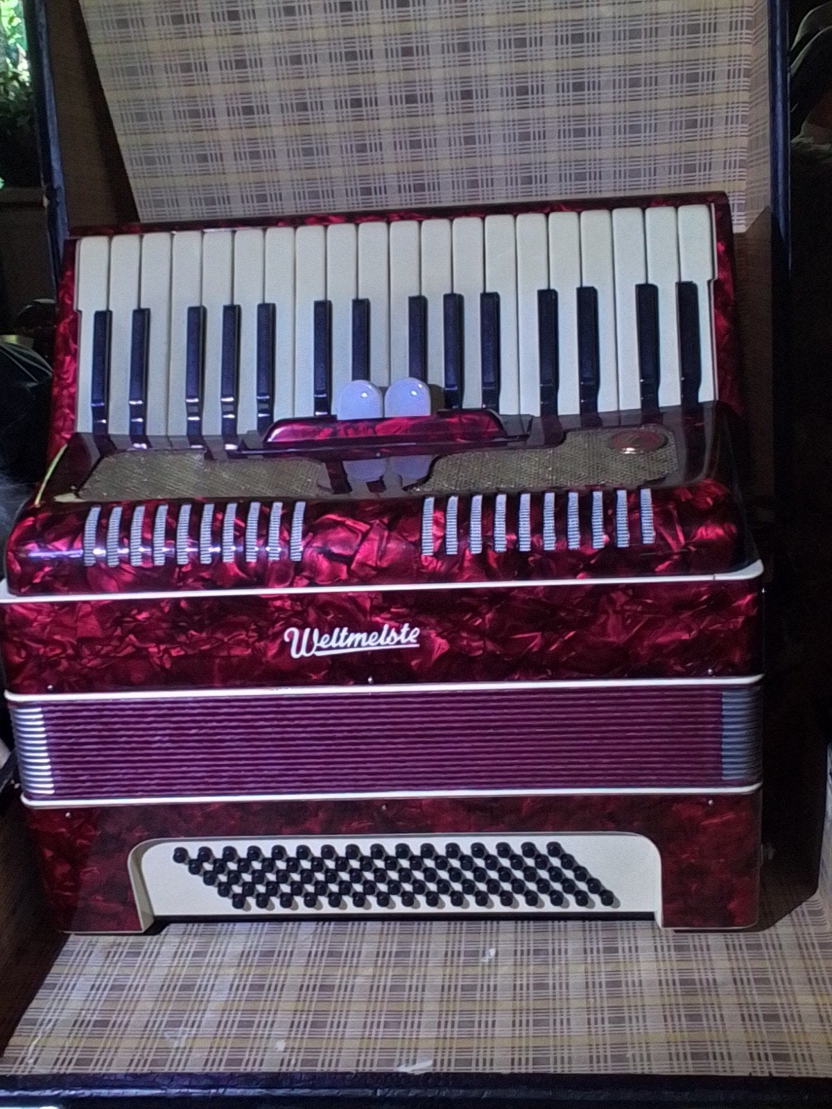 Weltmeister Accordeon met koffer en goede riemen 93 bass, Muziek en Instrumenten, Accordeons, Ophalen of Verzenden, Gebruikt, Weltmeister