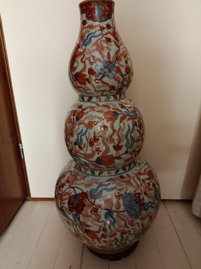 Prachtige driedubbele Kalebas Imari vaas, 75 cm, in topstaat, Ophalen