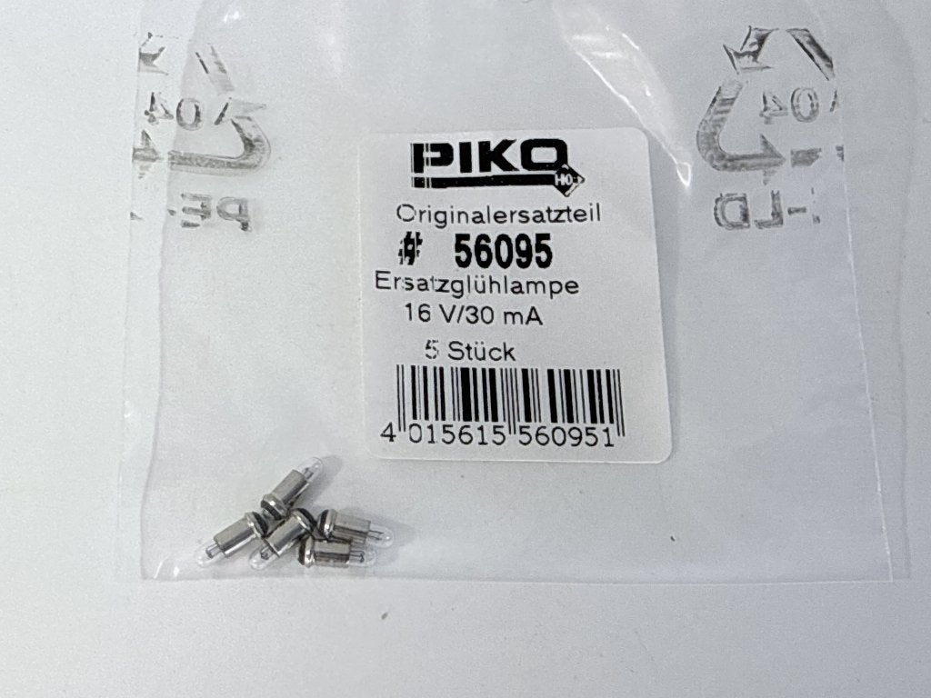 Piko 56095 - lampjes16V/30 mA (5 stuks), Gelijkstroom, Piko, Overige typen, Nieuw