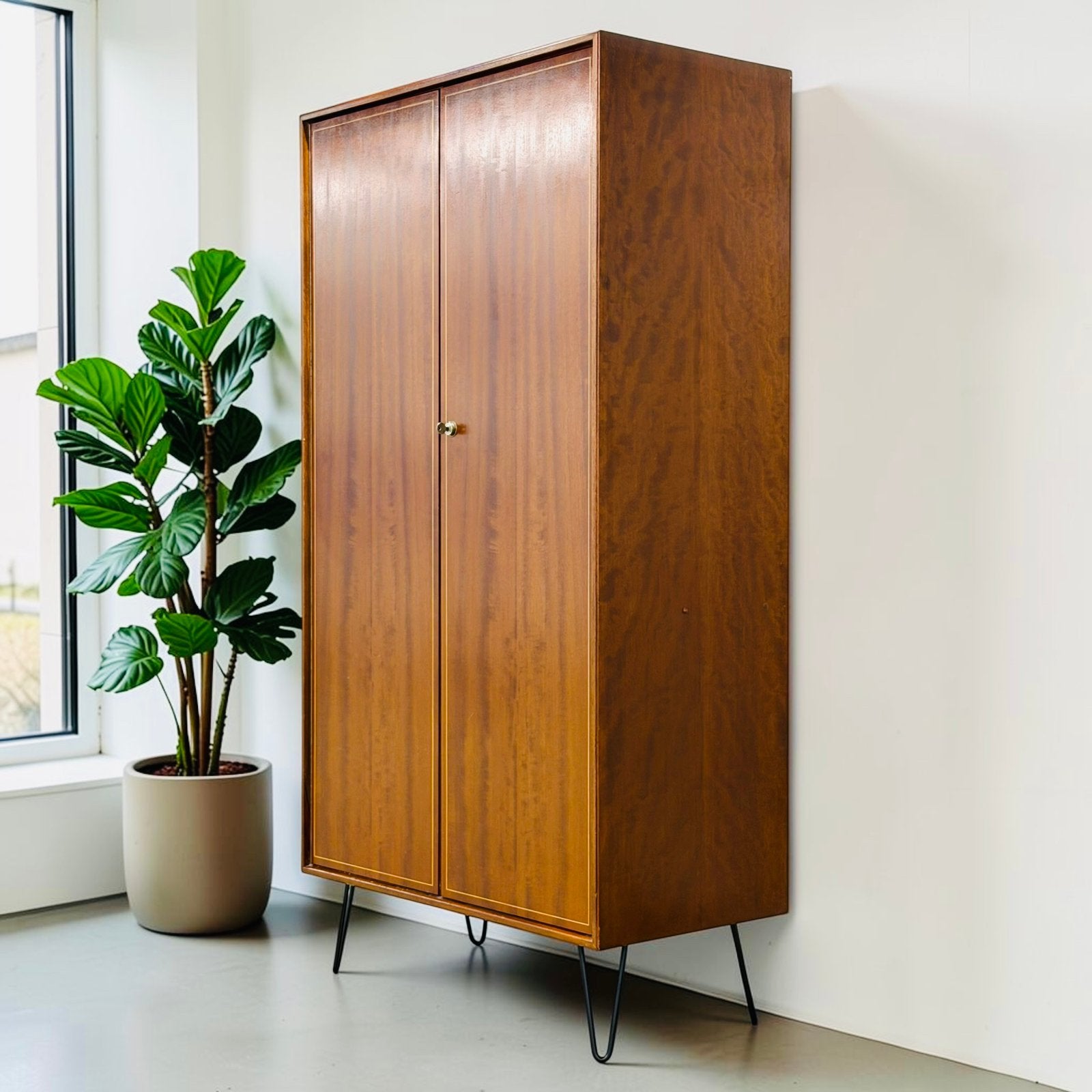 Vintage garderobekast Formule Kempkes | kledingkast | retro, Ophalen, Teakhout, 150 tot 200 cm, 25 tot 50 cm