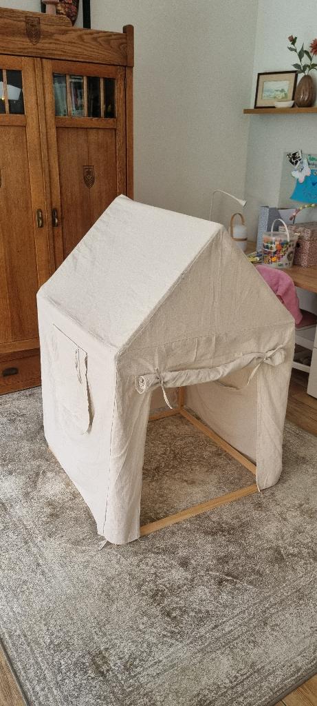 Speeltent speelhuisje hout canvas, Kinderen en Baby's, Speelgoed | Buiten | Speelhuisjes, Ophalen, Gebruikt, Hout