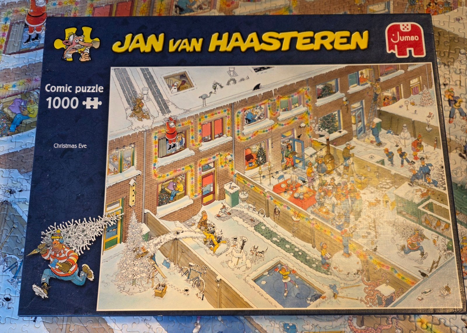 Jan van Haasteren Christmas Eve 1000 stukjes (compleet), Hobby en Vrije tijd, Ophalen of Verzenden, 500 t/m 1500 stukjes, Zo goed als nieuw