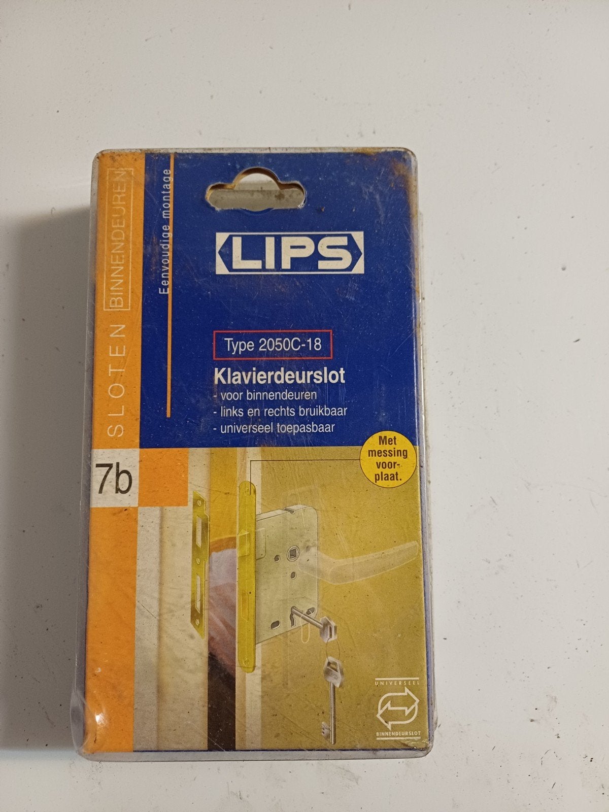 LIPS Klavierdeurslot Type 2050C-18 voor binnendeuren, Ophalen of Verzenden, Nieuw, Koper of Messing, Slot
