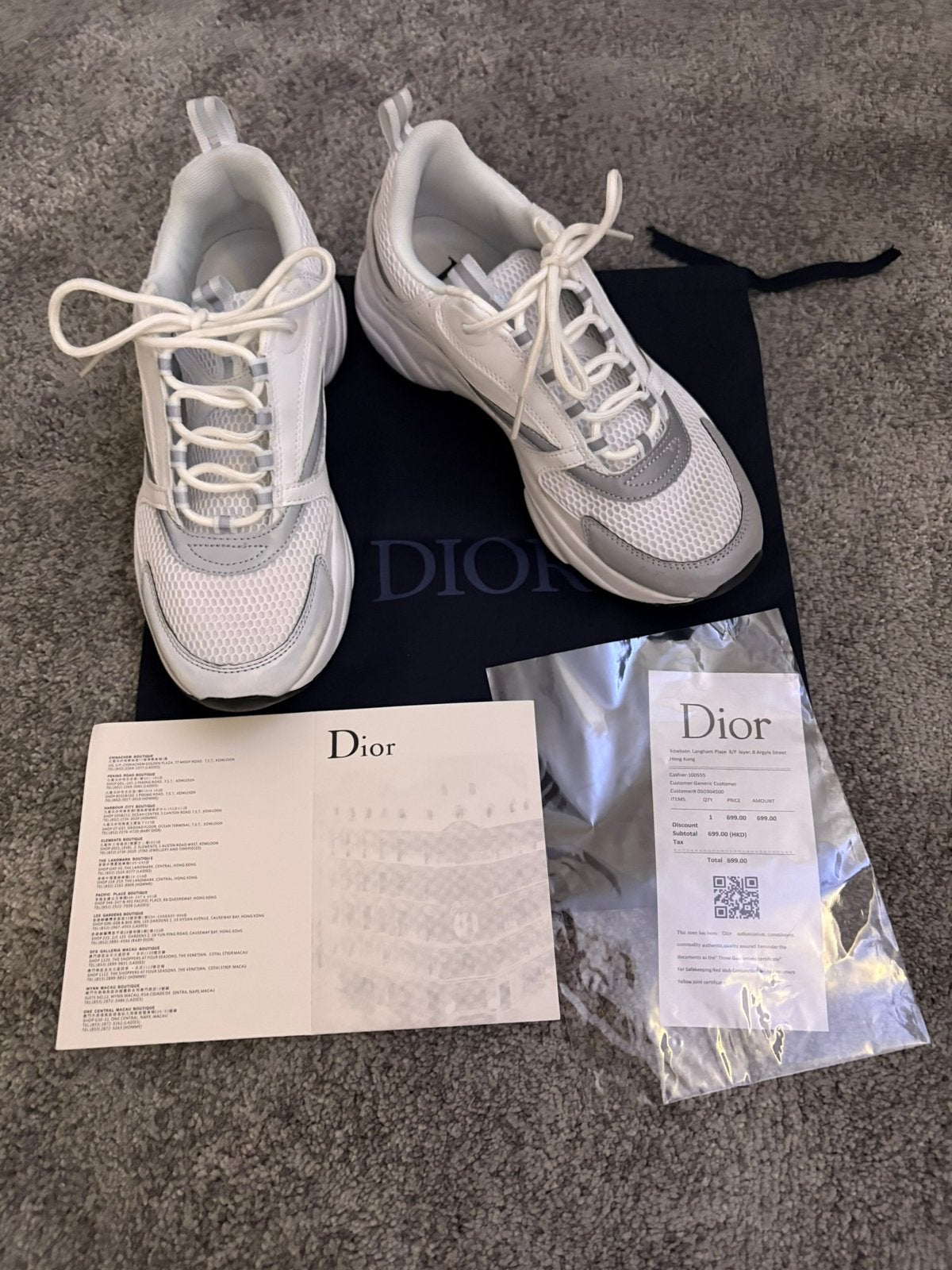 Dior b22 wit maat 43, Kleding | Heren, Schoenen, Verzenden, Zo goed als nieuw, Wit