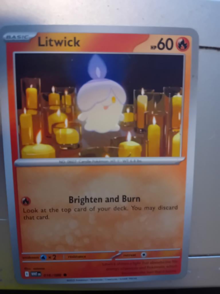 Pokémon Kaart Litwick (Basic, HP60), Hobby en Vrije tijd, Verzamelkaartspellen | Overige, Zo goed als nieuw, Losse kaart, Foil