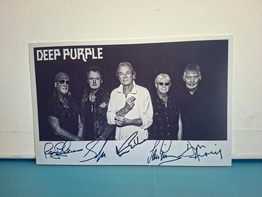DEEP PURPLE BAND, Verzenden, Zo goed als nieuw, Foto of Kaart, Gesigneerd