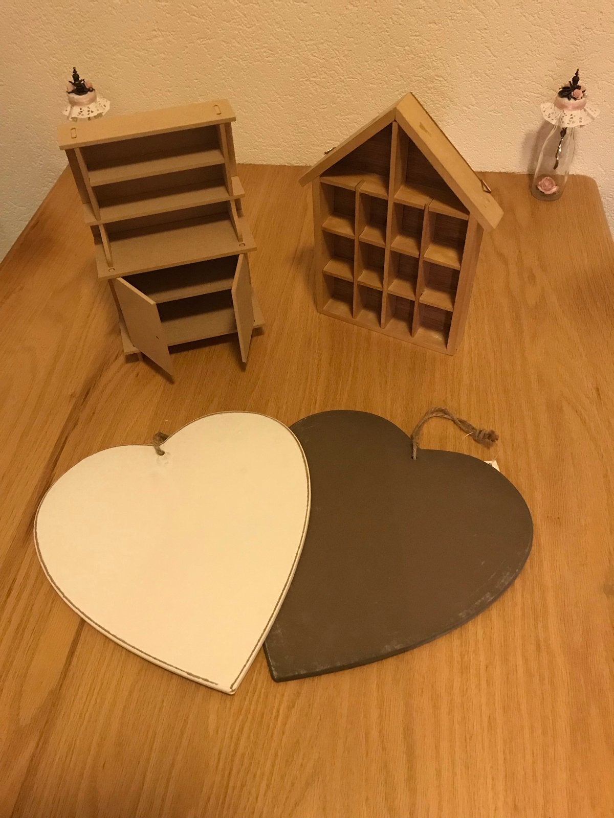 Decoratieve houten huisjes en hartjes, Ophalen of Verzenden, Nieuw