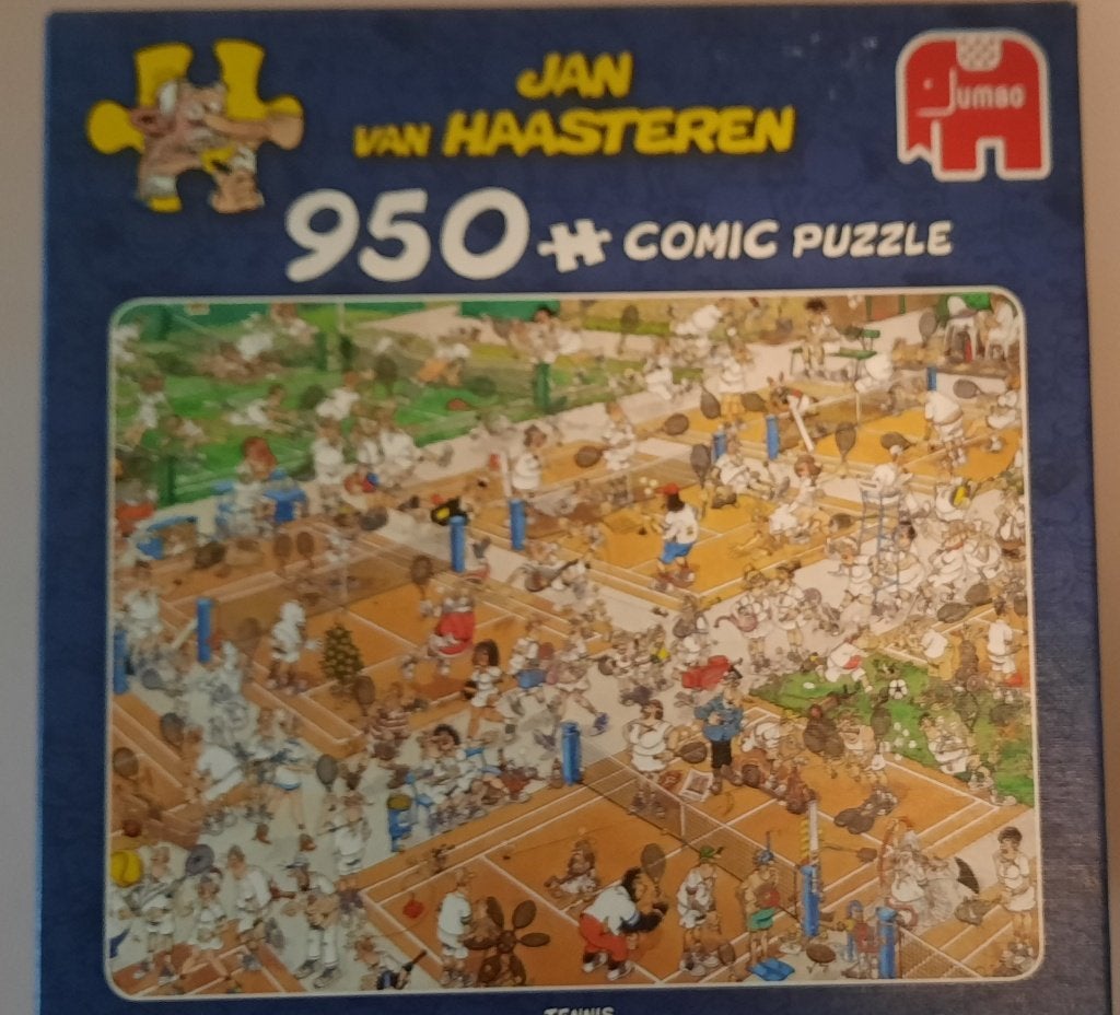 Jan van Haasteren puzzel ' Tennis ', Ophalen of Verzenden, 500 t/m 1500 stukjes, Zo goed als nieuw, Legpuzzel