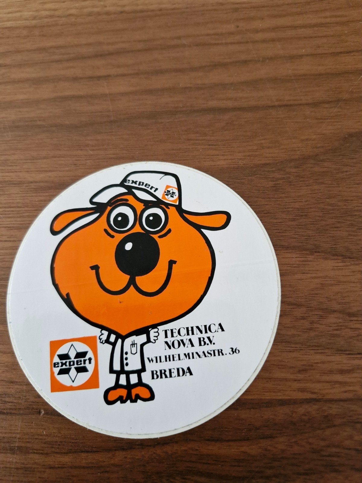 11451 Vintage Expert Technica Nova Breda sticker, Ophalen of Verzenden, Gebruikt, Bedrijf of Vereniging