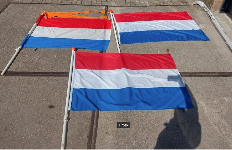 Nederlandse vlag met of zonder stok en of wimpel., Ophalen, ., ., .