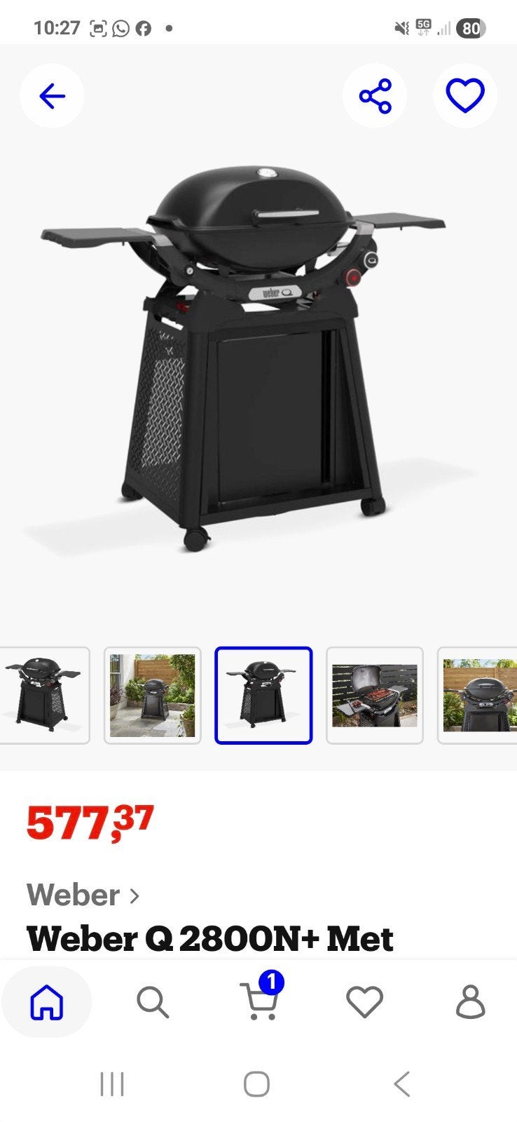 Barbecue Weber Q2800N, Ophalen, Nieuw