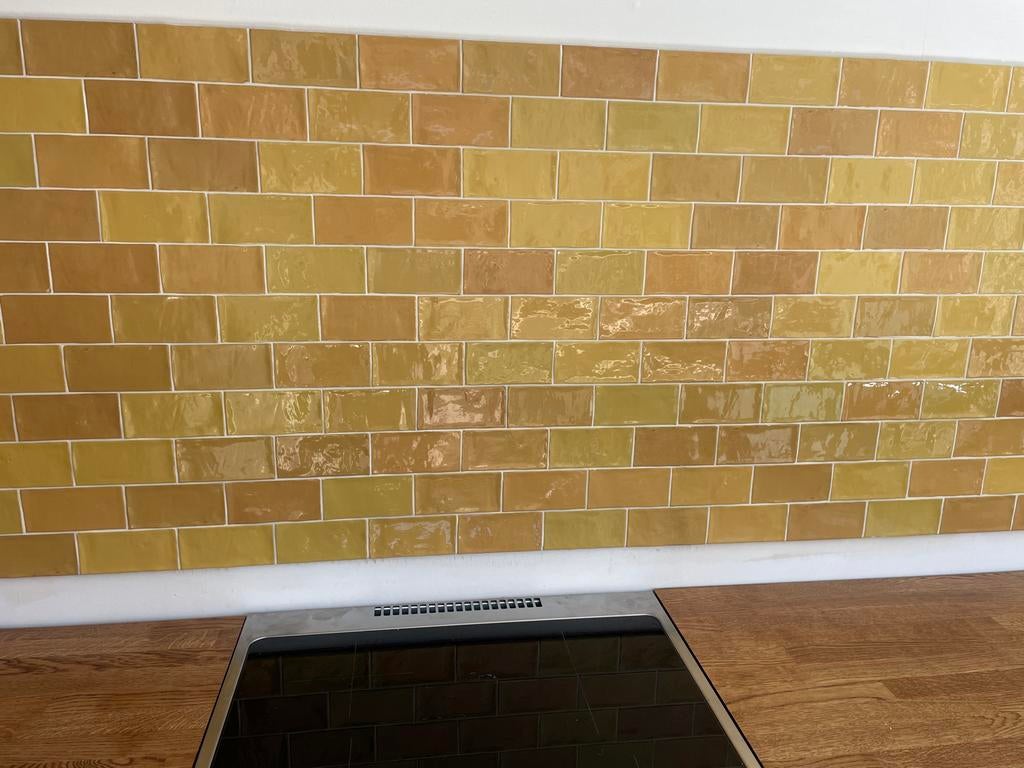 WOW Design Tegel Gele Mosterd Kleur 6.2x12.4 cm (1.3m²), Doe-het-zelf en Verbouw, Tegels, Ophalen, Nieuw, Minder dan 20 cm, Minder dan 5 m²