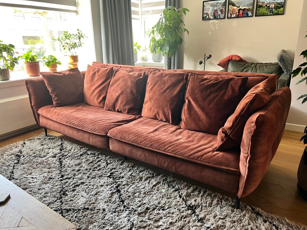 4-persoons bank, Huis en Inrichting, Banken | Bankstellen, Gebruikt, Rechte bank, Vierpersoons of meer, 250 tot 300 cm, 100 tot 125 cm