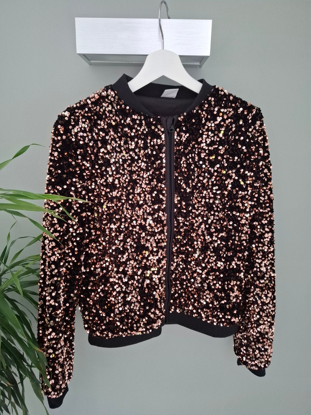 Pailletten vest maat 158/164 rose gold zwart zomerjas, Ophalen of Verzenden, Zo goed als nieuw, Meisje, Trui of Vest
