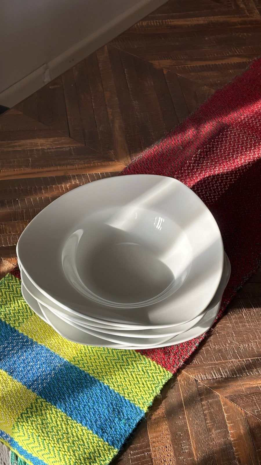 6x Witte diepe borden - Pasta borden, Gebruikt, Overige merken, Keramiek, Ophalen of Verzenden