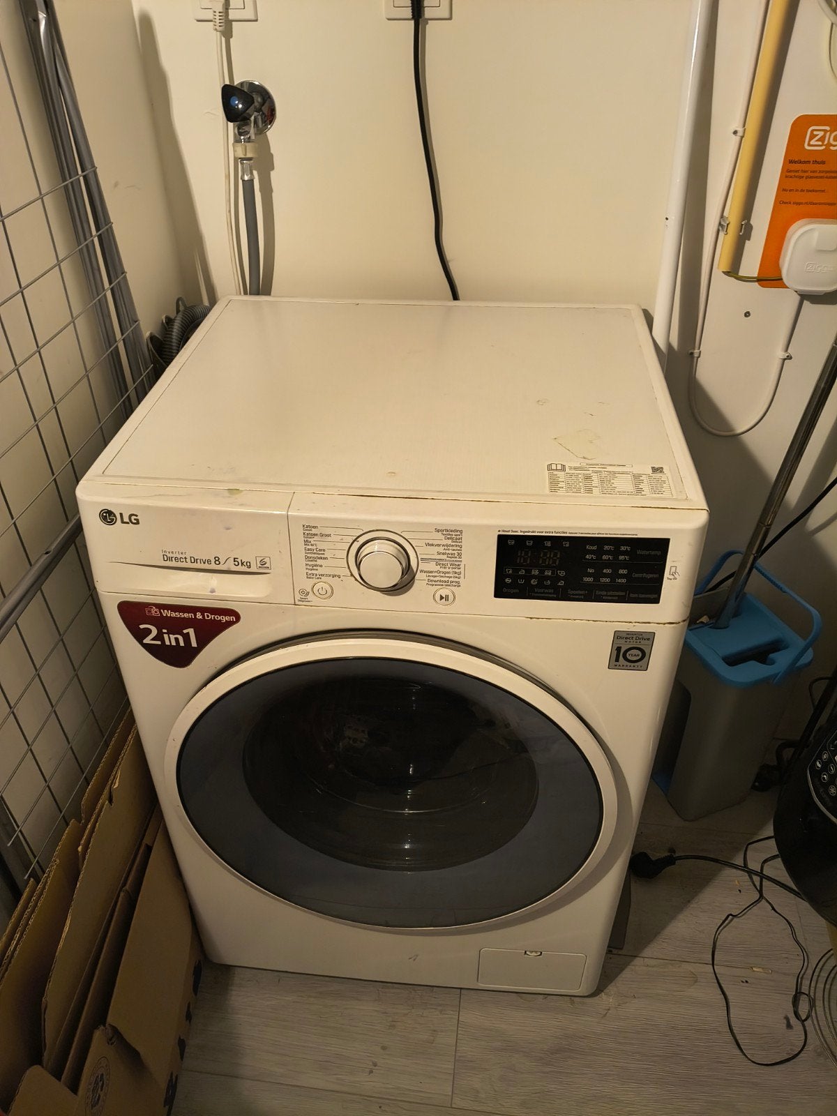 LG Was- droogcombinatie Direct Drive 8/5 kg - Wassen en drog, Ophalen, 6 tot 8 kg, Voorlader, 85 tot 90 cm