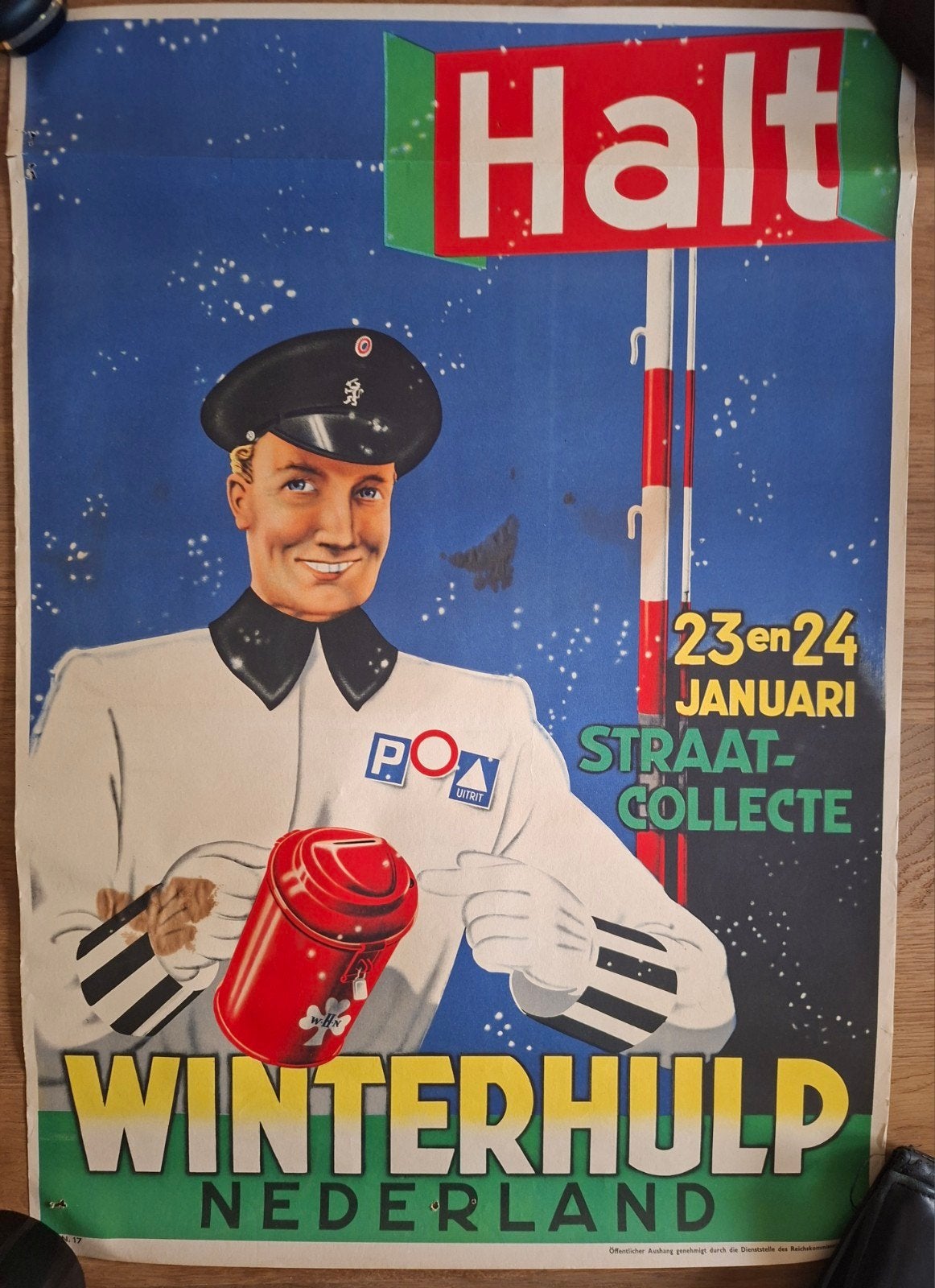 Affiche Winterhulp Nederland (Januari 1942), Verzamelen, Ophalen of Verzenden